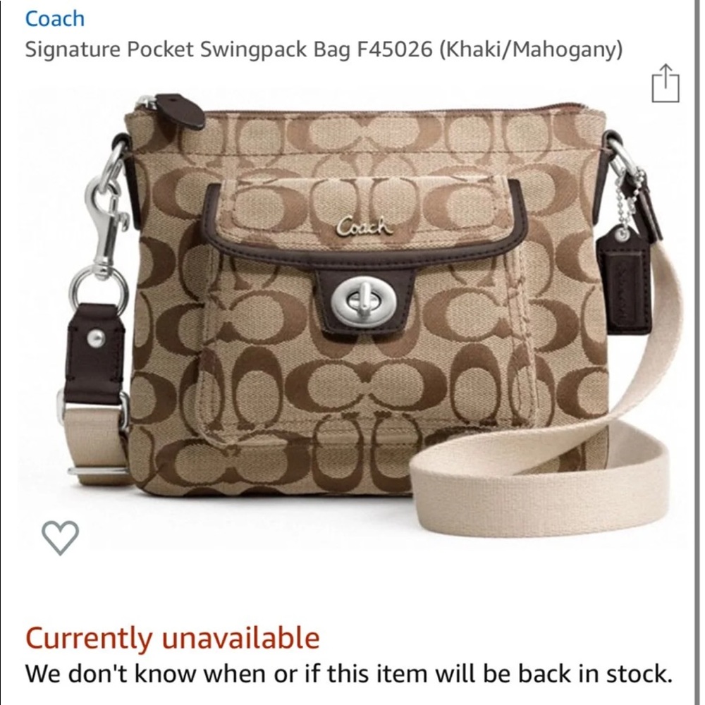 Coach signature swing pack purse